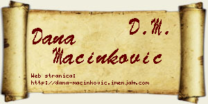 Dana Mačinković vizit kartica